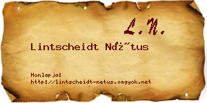 Lintscheidt Nétus névjegykártya